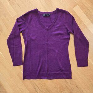 New York & Company Purple V-Neck Sweater